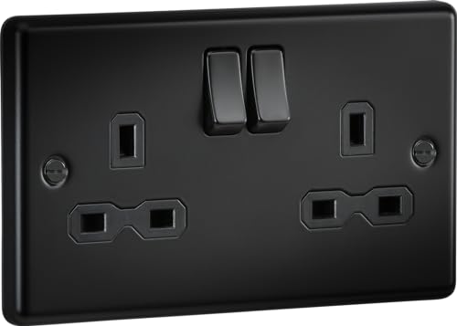 Knightsbridge 13A 2G DP Switched Socket - Matt Black - Image 2
