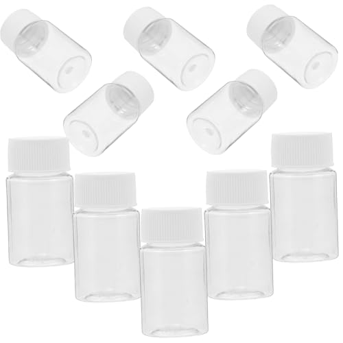 VILLFUL Lab Chemical Reagent Bottle 10pcs Wide Mouth Laboratory Reagent Bottles Clear Plastic Storage Containers with Caps for Liquid/Solid Ideal for Lab Use