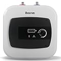 120V1500W Small Under Sink Tank 2.6 Gallon Water Heater Hot Storage,Instant Electric RV TR Trailer Kitchen Compact,Food Truck,2 PCs 16” Long 1/2”FIP Stainless Steel Hose (10L)