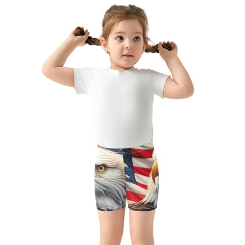 Joisal Girls Biker Shorts Toddlers Cotton Shorts for Under Skirts American Flag Fireworks Summer Outfits 4t3