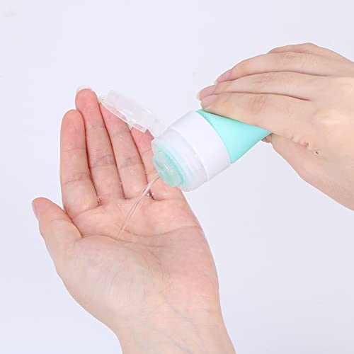 3Pcs Leakproof Silicone Refillable Squeezable Travel Tube with Keychain Hook for Cosmetic Toiletry Shampoo Sub-bottling Travel Bottle(60ml)4