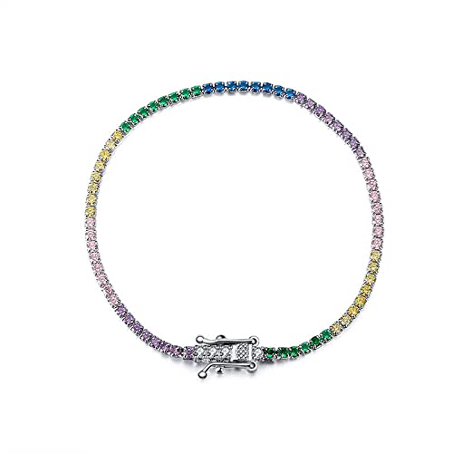 Bracelet pour femmes en argent S925 anti-allergie avec zircon 4mm