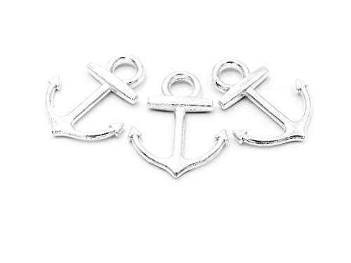 10 Anhänger Tiefseetaucher in silberfarben, 18 mm von Vintageparts, DIY-Schmuck