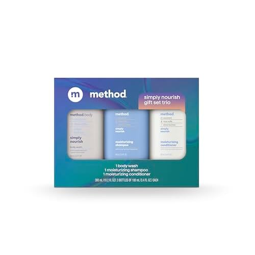 Method Body Wash and Hair Care Gift Set, Simply Nourish, 3.4 oz Travel Size Bottles