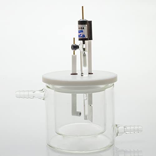 Elektrolyseur aus Borosilikatglas mit PTFE-Abdeckung | Doppelschichtige Wasserbad-Temperaturregelung, unversiegelt(200ml)