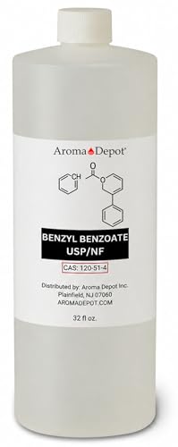 Benzyl Benzoate USP Grade Liquid 32 fl oz High Purity Multipurpose Solvent & Fragrance Fixative for DIY Cosmetic & Crafting Use