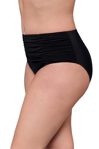 Aqua Green Women's Shirred Classic High Rise Swim Brief2