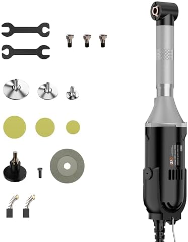 IZIO Multi-Purpose Electric Die Grinder Kit - 6 Variable Speed Polisher & Sander, Compact 1" Rotary Angle Grinder for Metal/Wood Crafting, DIY & Professional Grinding Tool (Black)