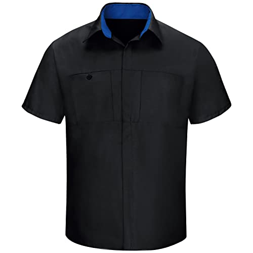 Red Kap mens Performance Plus Shop With Oilblok Technology Shirt, Black With Royal Blue Mesh, XX-Large Tall US by Red Kap - Used condition - US$15.07