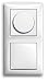 Produktbild EBROM® Komplettset LED Dimmer/Drehdimmer + Busch Jäger Balance Si alpinweiß Rahmen, Dimmerscheibe, Wippschalter (1722-914 2115-914 2000/6 US) Unterputz - Phasenabschnitt, LED 5-150 Watt und weitere