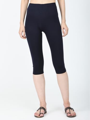Image of Robinbosky Premium Stretchable Cotton Capri Legging for Women | Suitable for Formal wear & Casual wear | High-End Elastic Makes. The Leggings Squat Proof and Durable for Travel, Yoga, & Workout.