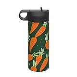 Happy Carrot Printing - Hervidor deportivo aislado portátil de acero inoxidable para gimnasio, camping