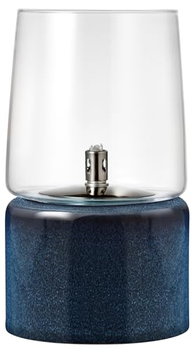 BITZ Gastro Öllampe Outdoor und Indoor, Hübsche Petroleumlampe für Camping, Garten oder Innenraum, Durchm. 15 cm, Höhe 26 cm, aus Steingut und...