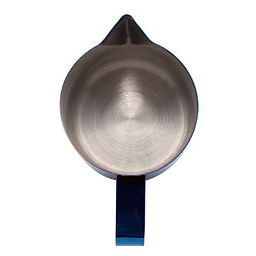 Dianoo - Jarra de leche de acero inoxidable chapada en titanio, taza de café cremosa, lata de café con leche azul, 600 ml - Imagen 6