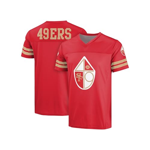 FOCO NFL Men's Officially Licensed Throwback Retro Primary Logo Game Day Football V-Neck Top