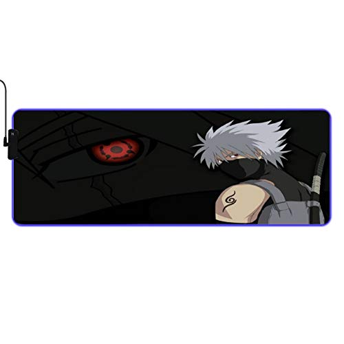 RGB Gaming Mouse Pad, Soft Extra Large LED Mouse Pad with 12 Lighting Modes,Anime Mouse Pad Mat,Smooth Surface Waterproof Gamer Mouse Pad for Computer 31.5 X 11.8 Inch