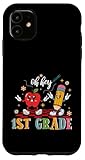 Installazione facile Oh Hey 1st Grade Happy First Day Of School Pencil Apple Kids Custodia per iPhone 11