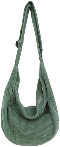 ibalulu Crossbody Bag Damen Herren Umhängetasche Damen, Cord Tasche Handtasche Damen Groß Casual Schultertasche mit Verstellbarer Schultergurt für Schule Büro Arbeit Reisen Ausflug