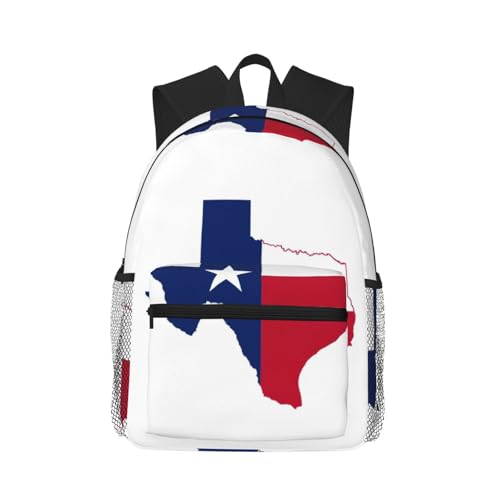 Sac à dos homme et femme noir léger avec poches à motif Texas