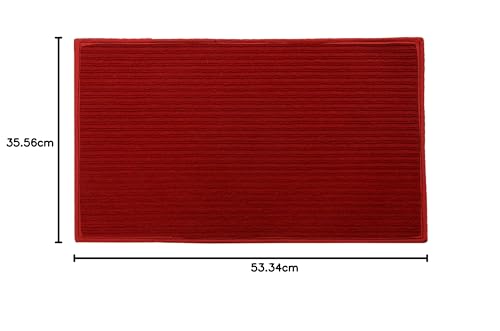 Image of Heart Home Microfiber Anti Slip Bath Mat 14 inchx21 inch(Red) CTHH2870