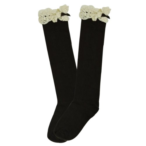 Bowbear 3-Pair Girls Vintage Lace Knee High Socks2