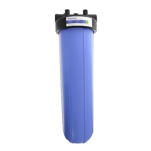 Pentair Pentek 150467 Big Blue Filter Housing, 3/4" NPT #20 Whole House Heavy Duty Water Filter Housing with High-Flow Polypropylene (HFPP) Cap and Pressure Relief Button, 20-Inch, Black/Blue by Pentek - Used condition - US$39.76