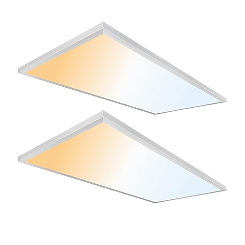 Image of UltraLux 2x4 Surface Mount Slim LED Panel Dimmable 3CCT Matte White 2Pk