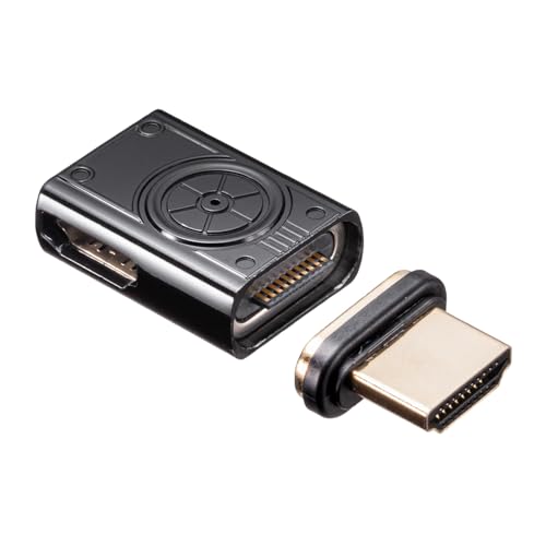 サンワダイレクト HDMI L字変換アダプタ マグネット 8K/60Hz 4K/120Hz 通電LED搭載 ドライバ不要 配線簡単 コネクタ 90度 直角 変換 L型 右向き 500-HD030R