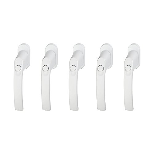 Preisvergleich Produktbild ABUS Fenstergriff FG50 verriegelbar mit Druckknopf kein Schlüssel notwendig Kindersicherung 5er-Set weiß 79050