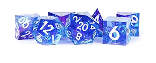 Dados de resina para noches de rol inolvidables con diseño Ocean Flare