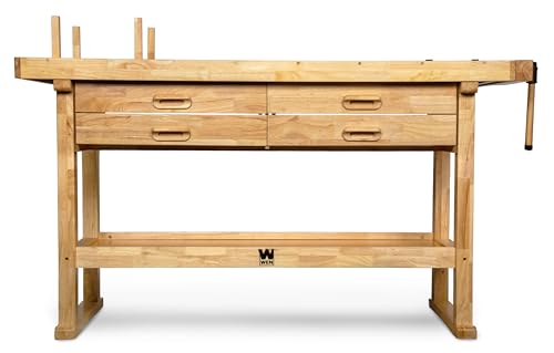 Image of WEN 60-Inch Hardwood Workbench with Four Drawers and Onboard Vise (WB6020)