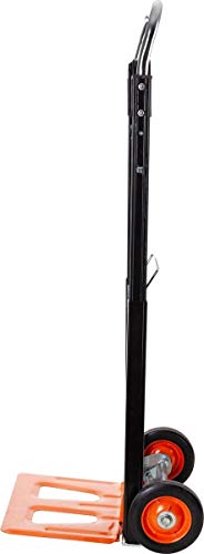 Image of BLACK+DECKER BXWT-H305 Aluminium Handtruck, 90kg Load Capacity, Heavy Duty Truck with Rubber Wheels, Telescopic Handle & Foldable Base Plate, Open Dimn: 42.5x38.5x97.5 cm, Folded Dimn: 20x38x70.5 cm