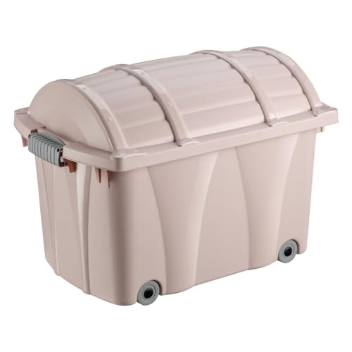keeeper Piraten-Box, Aufbewahrungsbox mit Rollen und Verschluss, 58 x 37 x 40 cm, Kamil Pure, Pink (Nordic Pink)