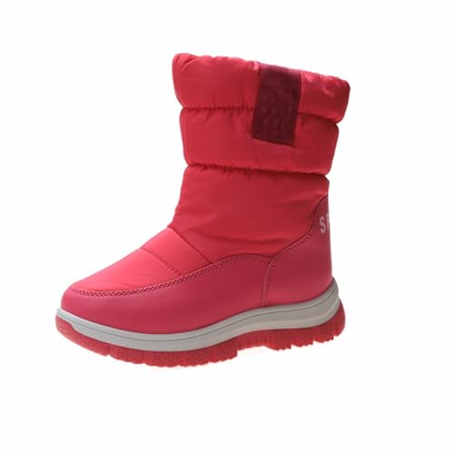 Kids 𝐖aterproof Snow Boots Girls Boys Insulated Warm Fleece Lined Winter Mid Calf Thickened Shoes for Outdoor