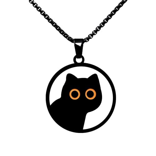 Cat Necklaces for Teen Girls & Boys(Black) - Fun Valentines Gifts for Cat Lovers - Cute Jewelry for Women - Goth Accessories - Whimsigoth Idea