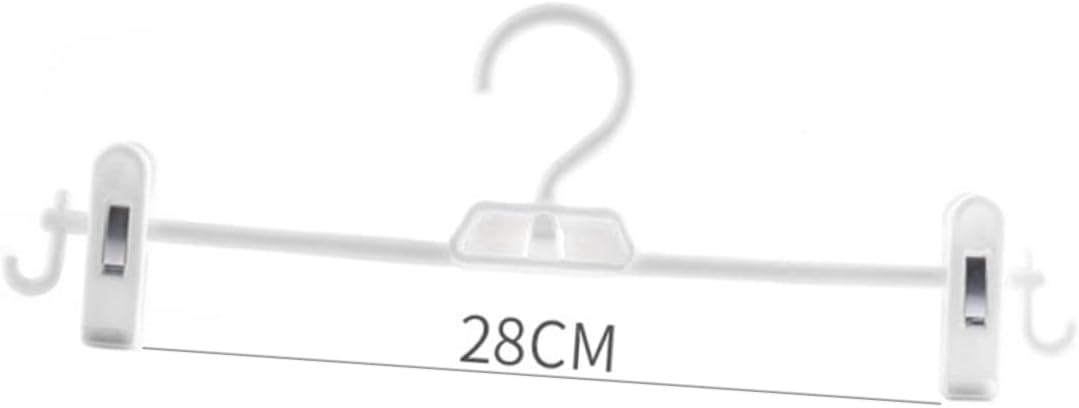 10pcs White Hangers Space Saving Pants Hangers Clamp for Coat Dress Socks Non-Slip Clip