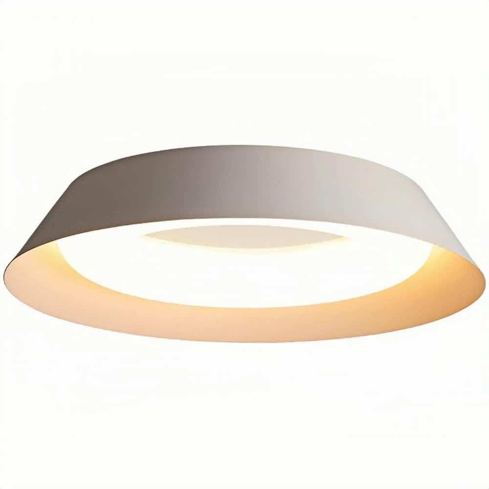 LUOYAOB Modern and Minimalism White 17.7in Ceiling Lights Iron Body Flush Mount Ceiling Lamps Acrylic Shade Three-Color Mode Ceiling Light Fixture for Bedroom Living Room