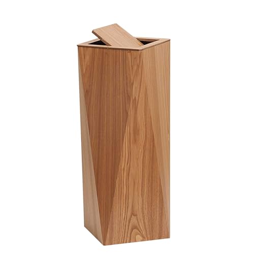 Caneca de basura de madera 22L con tapa y balde interior miniatura 1