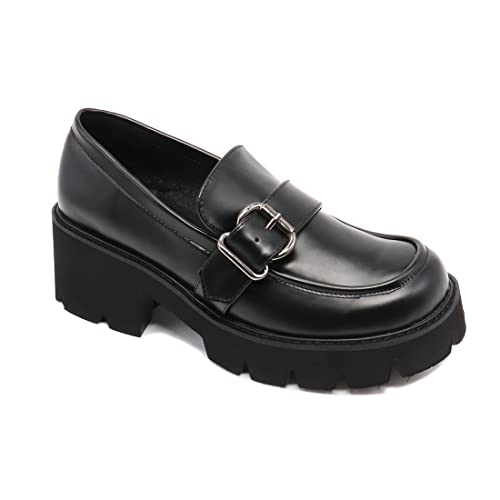 Women's Office Lady Oxfords Dress Platform high Heels Loafers Shoes