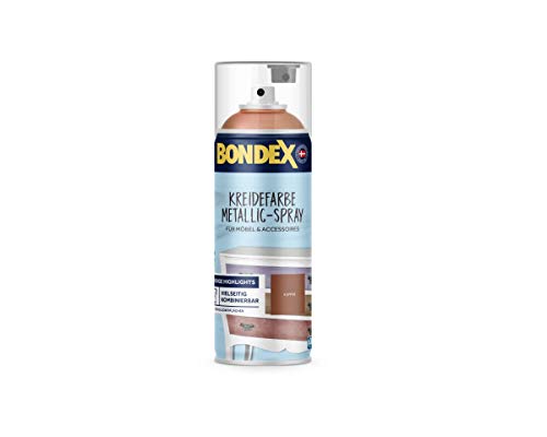 Bondex 440228 Kreidefarbe Metallic-Spray kupfer 0,4 L für 4 m² - Einfach und Schnell: Schütteln & Sprühen - Leichte Verarbeitung - Shabby Look Farbe