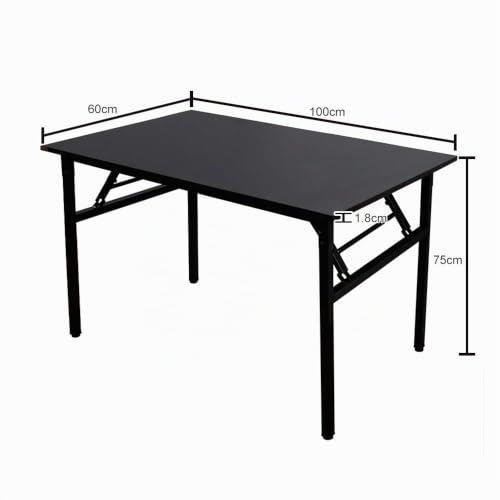 Mesa de computadora plegable negra de 100 cm como escritorio de oficina 3