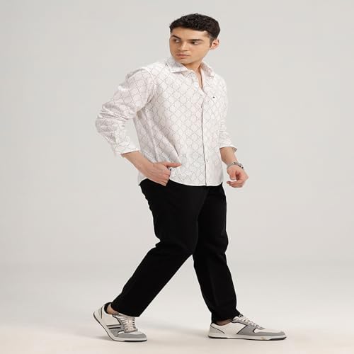 Image of BASICS Cotton-Linen Blended Men's Shirt | Slim Fit | Everyday Smart Casual Wear | Full Sleeve