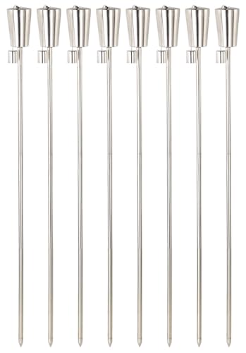 Carlo Milano Fackel: Edelstahl-Gartenfackel Amor im 8er-Set, rostfrei, 280 ml, 110 cm (Petroleumfackel Edelstahl, Fackel mit Fiberglasdocht, Geburtstag)