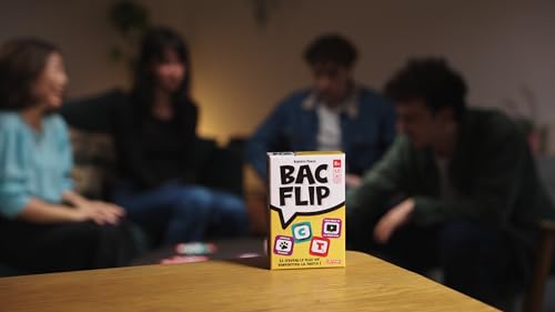 Lansay - BAC Flip - Jeu de Société d'Ambiance Amusant pour Enfants Dès 8 Ans - Trouvez des Mots avec Lettres et Thèmes - Développe Réflexes & Imagination - Jeu de Cartes - 2 à 6 Joueurs - en Français