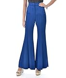 Einfarbig. MALIPARMI Damen-Hose Blau Liquid Cady, JH730250123, Blau, JH730250123 34