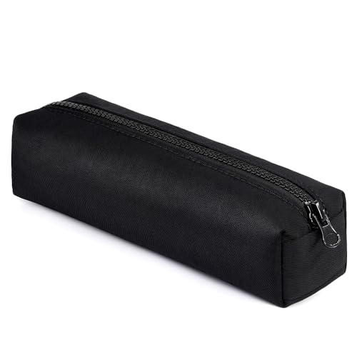 Image of Pencil Case Small, Pencil Case Organizer Office Pen Holder Pure Color Pen Storage Box Simple Pen Pouch Holder- Black
