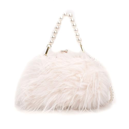 Image of Feather Purse Clutch For Women Ostrich Feather Handbag Shoulder Crossbody Evening Bag | Feather Purse