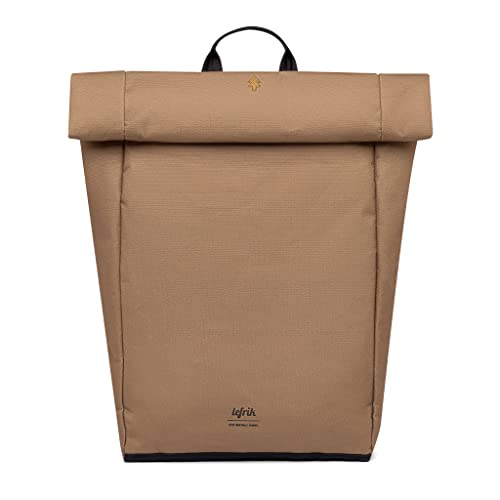 Lefrik - Rucksack Roll - Eco Friendly - Minimalistisches Design - 100% recycelter Stoff, Camel, M
