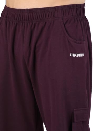 Image of CHKOKKO Men Casual Track Pant Regular Fit Lower with Pocket Violet XXL