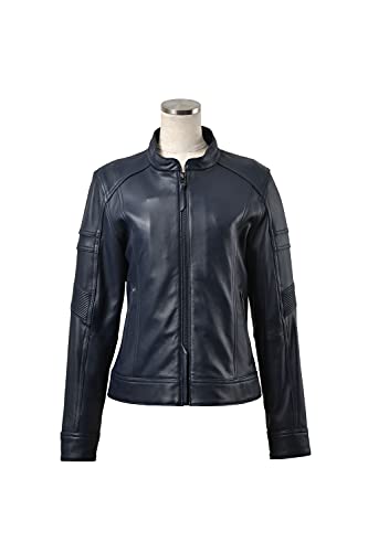 RossoStyleLab バイク ジャケット ROSSO シングルライダースレザージャケット ネイビー L+サイズ ROL-15